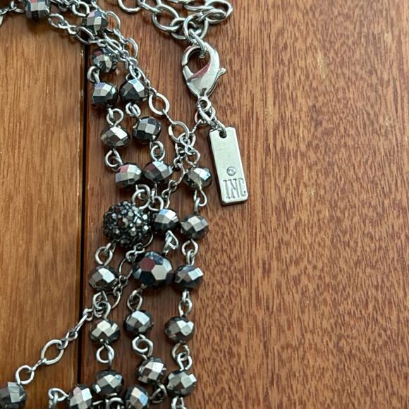 Kristin Davis gold Tone Necklace Rings loops and INC Chain Jewelry - Picture 6 of 6